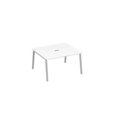 Стол 160 металлокаркас TRE в переговорную белый премиум / металлокаркас серый А4 С3 132 БП