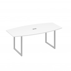 Стол переговорный 200 с металлокаркасом QUATTRO белый премиум / металлокаркас серый А4 С4 113 БП