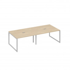 Стол для переговоров 280 на каркасе QUATTRO дуб скандинавский / металлокаркас серый А4 С4 132-2 ДК