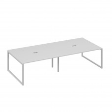 Стол 320 с опорами QUATTRO для переговоров серый / металлокаркас серый А4 С4 136-2 СЕ