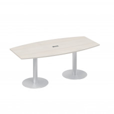 Стол 200x100 на колоннах фигурный для переговоров дуб шамони А4 ХР 113 ДШ