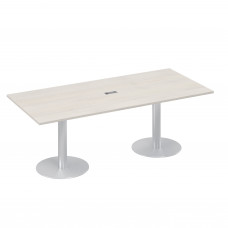 Стол для переговоров 220 на колоннах с дисками дуб шамони А4 ХР 124 ДШ