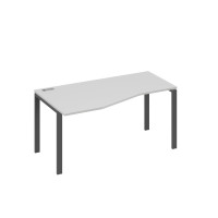 Стол эргономичный левый "Техно" на металлокаркасе UNO серый / металлокаркас антрацит А4 А1 065 СЕ