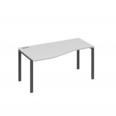 Стол эргономичный левый "Техно" на металлокаркасе UNO серый / металлокаркас антрацит А4 А1 065 СЕ