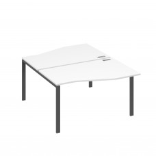 Рабочая станция каркас UNO столы (2х140) Техно белый премиум / металлокаркас антрацит А4 А1 190 БП