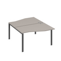 Рабочая станция каркас UNO столы (2х140) Техно мокко премиум / металлокаркас антрацит А4 А1 190 МП