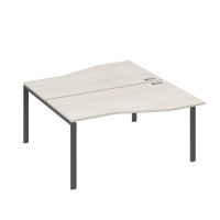 Рабочая станция столы Техно" каркас UNO (2х160) дуб / металлокаркас антрацит А4 А1 191 ДШ