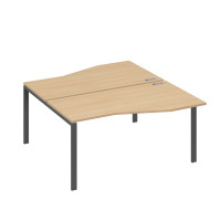 Рабочая станция столы Техно" каркас UNO (2х160) натуральный дуб / металлокаркас антрацит А4 А1 191 НД