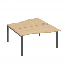 Рабочая станция столы Техно" каркас UNO (2х160) натуральный дуб / металлокаркас антрацит А4 А1 191 НД