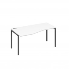 Стол эргономичный левый "Техно" на металлокаркасе DUE белый премиум / металлокаркас антрацит А4 А2 065 БП