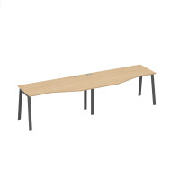 Рабочая станция столы Техно на металлокаркасе UNO (2х160) натуральный дуб / металлокаркас антрацит А4 А1 065-2 НД