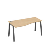 Стол эргономичный левый "Техно" на металлокаркасе TRE натуральный дуб / металлокаркас антрацит А4 А3 065 НД