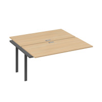 Секция стола рабочей станции на металлокаркасе TRE (2х160) натуральный дуб / металлокаркас антрацит А4 А3 178-1 НД