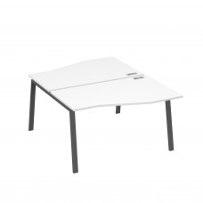 Рабочая станция столы Техно (2х140) каркас TRE белый премиум / металлокаркас антрацит А4 А3 190 БП