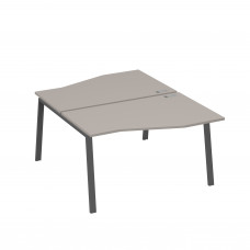 Рабочая станция столы Техно (2х140) каркас TRE мокко премиум / металлокаркас антрацит А4 А3 190 МП