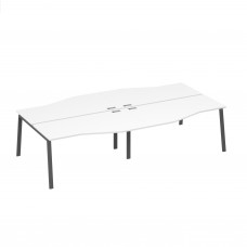 Рабочая станция столы Техно (4х160) на каркасе UNO белый премиум / металлокаркас антрацит А4 А1 191-2 БП
