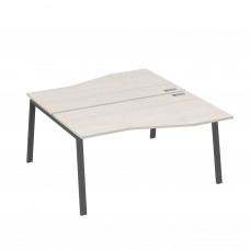 Рабочая станция (2х160) столы Техно на опорах TRE дуб / металлокаркас антрацит А4 А3 191 ДШ