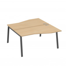 Рабочая станция (2х160) столы Техно на опорах TRE натуральный дуб / металлокаркас антрацит А4 А3 191 НД