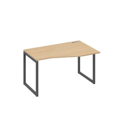 Стол правый "Техно" на металлокаркасе QUATTRO эргономичный натуральный дуб / металлокаркас антрацит А4 А4 064 НД