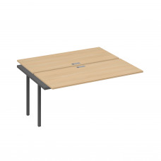 Секция стола рабочей станции на металлокаркасе DUE (2х160) натуральный дуб / металлокаркас антрацит А4 А2 175-1 НД