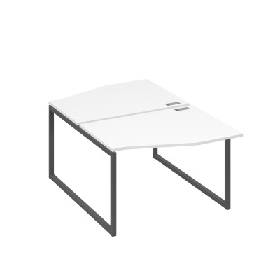 Рабочая станция каркас QUATTRO (2х120) столы Техно белый премиум / металлокаркас антрацит А4 А4 189 БП