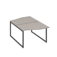 Рабочая станция каркас QUATTRO (2х120) столы Техно мокко премиум / металлокаркас антрацит А4 А4 189 МП