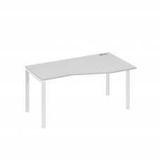 Стол правый "Техно" на металлокаркасе UNO эргономичный серый / металлокаркас белый А4 Б1 066 СЕ
