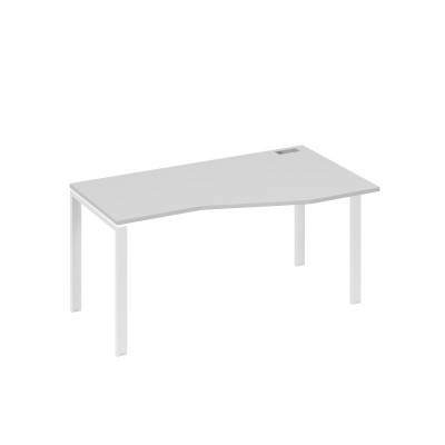 Стол правый "Техно" на металлокаркасе UNO эргономичный серый / металлокаркас белый А4 Б1 066 СЕ