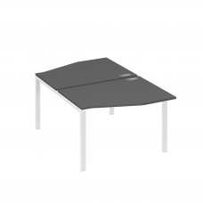 Рабочая станция столы Техно на металлокаркасе UNO (2х120) антрацит премиум / металлокаркас белый А4 Б1 189 АР