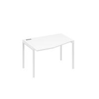 Стол "Техно" левый на металлокаркасе DUE эргономичный белый премиум / металлокаркас белый А4 Б2 061 БП