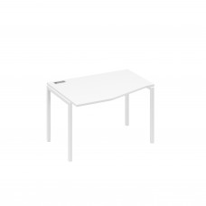 Стол "Техно" левый на металлокаркасе DUE эргономичный белый премиум / металлокаркас белый А4 Б2 061 БП