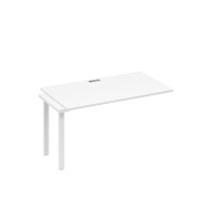 Секция стола 140 для рабочей станции с опорами UNO белый премиум / металлокаркас белый А4 Б1 024-1 БП