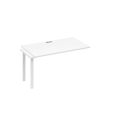 Секция стола 140 для рабочей станции с опорами UNO белый премиум / металлокаркас белый А4 Б1 024-1 БП