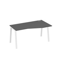 Стол правый "Техно" на металлокаркасе TRE эргономичный антрацит премиум / металлокаркас белый А4 Б3 066 АР