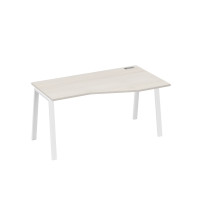 Стол правый "Техно" на металлокаркасе TRE эргономичный дуб / металлокаркас белый А4 Б3 066 ДШ