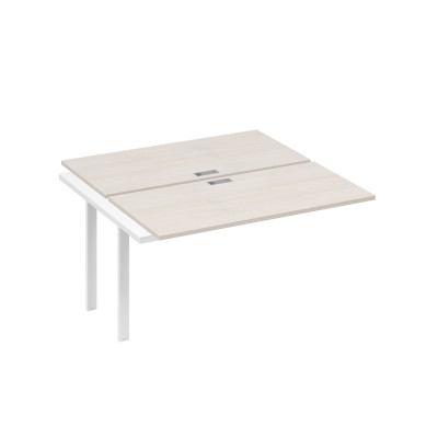 Секция (2х140) стола рабочей станции опоры UNO дуб / металлокаркас белый А4 Б1 174-1 ДШ