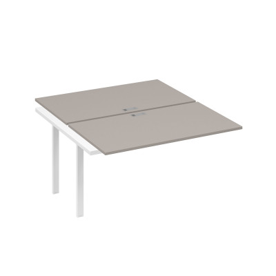Секция стола рабочей станции 2х140 на каркасе UNO мокко премиум / металлокаркас белый А4 Б1 177-1 МП