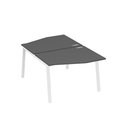 Рабочая станция со столами Техно на металлокаркасе TRE (2х120) антрацит премиум / металлокаркас белый А4 Б3 189 АР