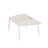 Рабочая станция со столами Техно на металлокаркасе TRE (2х120) дуб / металлокаркас белый А4 Б3 189 ДШ