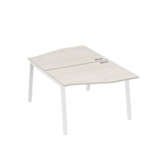 Рабочая станция со столами Техно на металлокаркасе TRE (2х120) дуб / металлокаркас белый А4 Б3 189 ДШ