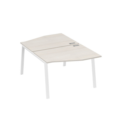 Рабочая станция со столами Техно на металлокаркасе TRE (2х120) дуб / металлокаркас белый А4 Б3 189 ДШ