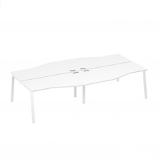 Станция на каркасе TRE со столами Техно 4х160 белый премиум / металлокаркас белый А4 Б3 191-2 БП