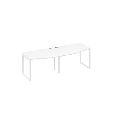 Станция QUATTRO 2х120 столы Техно на металлокаркасе белый премиум / металлокаркас белый А4 Б4 061-2 БП