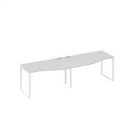 Рабочая станция столы Техно (2х140) каркас DUE металлический серый / металлокаркас белый А4 Б2 063-2 СЕ