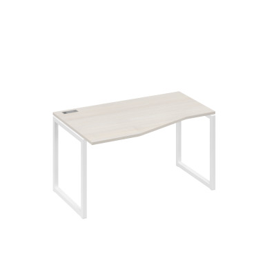 Стол левый эргономичный "Техно" металлокаркас QUATTRO дуб / металлокаркас белый А4 Б4 063 ДШ