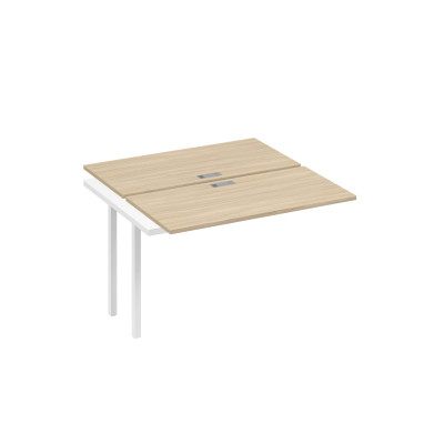 Секция стола рабочей станции на металлокаркасе QUATTRO (2х120) дуб скандинавский / металлокаркас белый А4 Б4 170-1 ДК