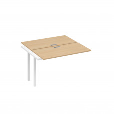 Секция стола рабочей станции на металлокаркасе QUATTRO (2х120) натуральный дуб / металлокаркас белый А4 Б4 170-1 НД