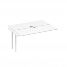 Секция рабочей станции на опорах DUE 2х160 белый премиум / металлокаркас белый А4 Б2 172-1 БП