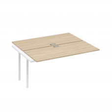Секция стола рабочей станции на металлокаркасе QUATTRO (2х160) дуб скандинавский / металлокаркас белый А4 Б4 175-1 ДК