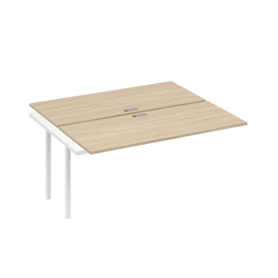 Секция стола рабочей станции на металлокаркасе QUATTRO (2х160) дуб скандинавский / металлокаркас белый А4 Б4 175-1 ДК